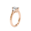 emerald cut three stone lab-grown diamond ring in rose gold