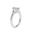 emerald cut three stone lab-grown diamond ring in white gold