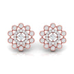 round diamond stud earrings in rose gold