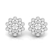 round diamond stud earrings in white gold