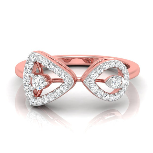triangle teardrop shape diamond ring in rose gold