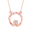 twisted circular prong lab-grown diamond pendant necklace in rose gold