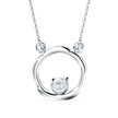 twisted circular prong lab-grown diamond pendant necklace in white gold