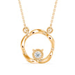 twisted circular prong lab-grown diamond pendant necklace in yellow gold