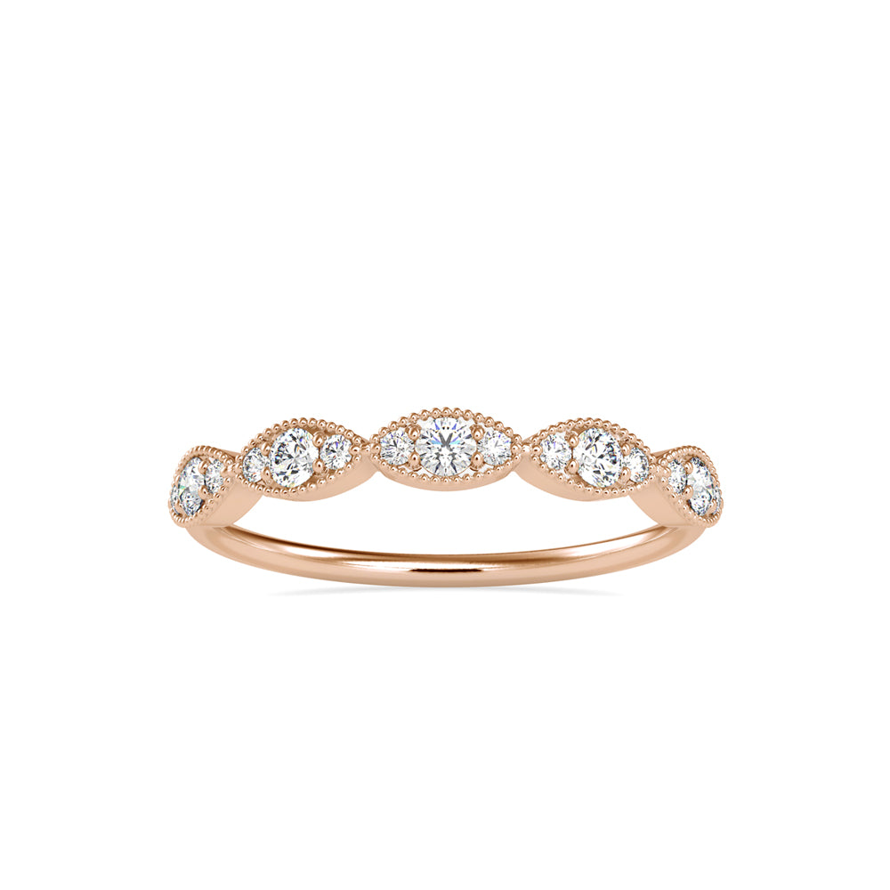 vintage round cut diamond ring in rose gold