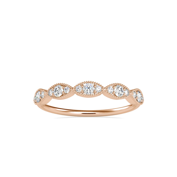 vintage round cut diamond ring in rose gold
