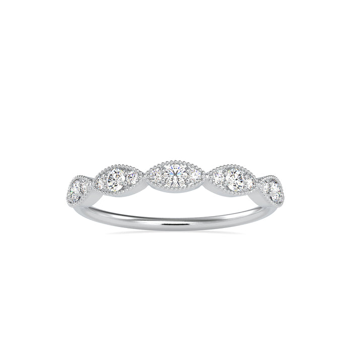vintage round cut diamond ring in white gold