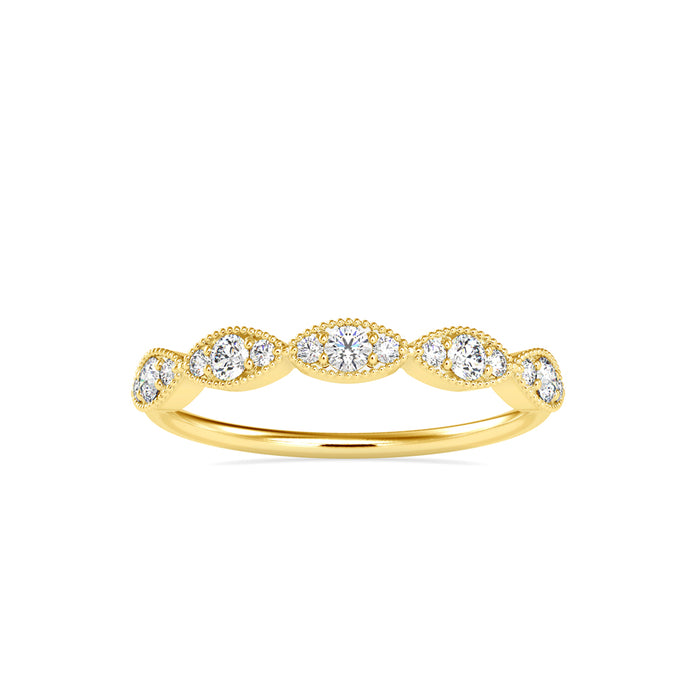 vintage round cut diamond ring in yellow gold