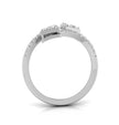 arrow shape bypass lab-grown diamond ring white gold