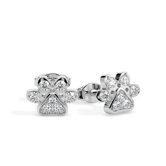 bubble drop hoop diamond earrings in white gold