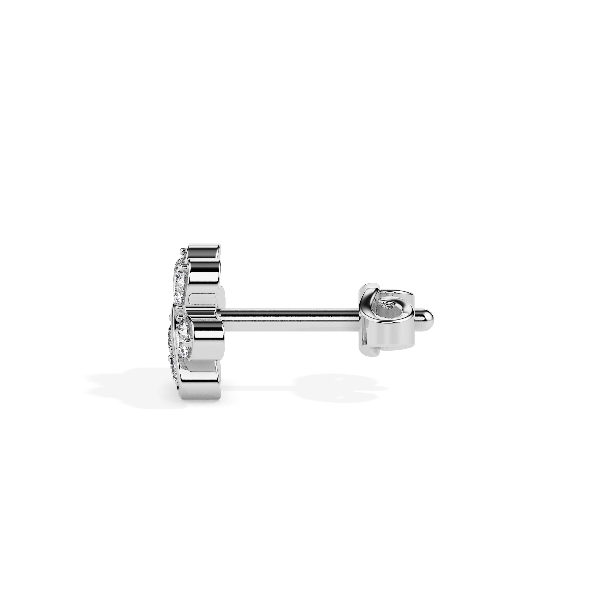 bubble drop hoop diamond earrings in white gold