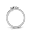butterfly bloom marquise cut lab-grown diamond band in white gold