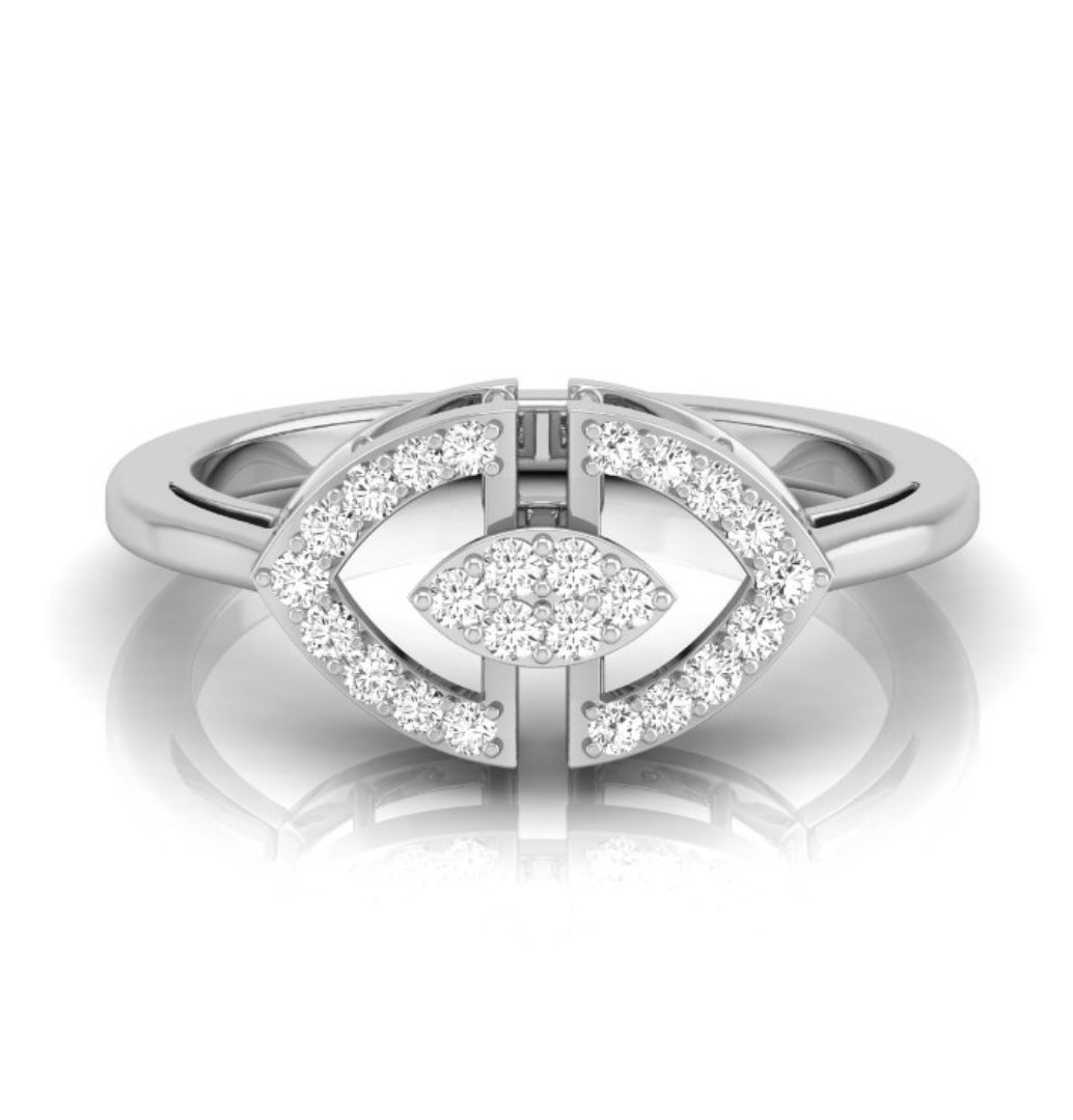 white gold round cluster lab-grown diamond ring