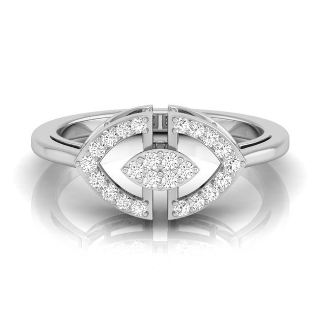white gold round cluster lab-grown diamond ring