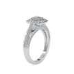 cluster halo lab-grown diamond ring in white gold