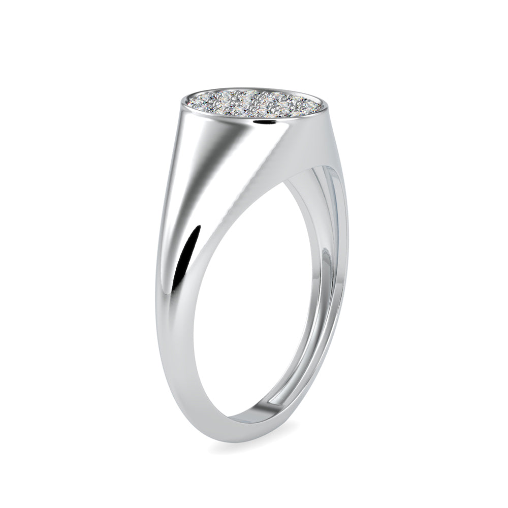 cluster bezel diamond ring in white gold