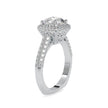 cushion cut double halo lab-grown diamond ring in white gold