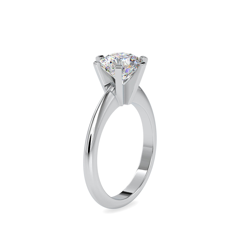 round solitaire lab-grown diamond ring in white gold