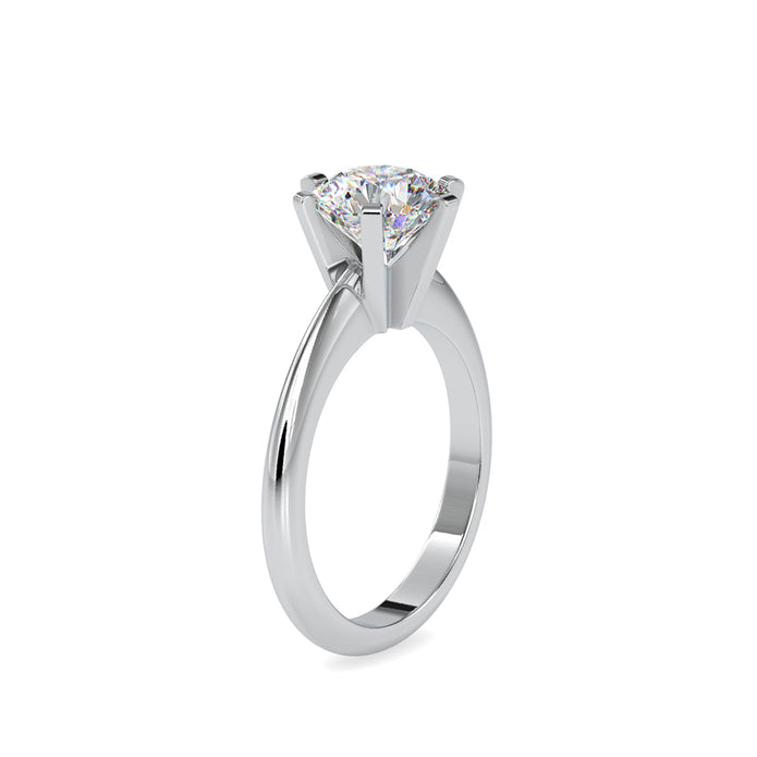 round solitaire lab-grown diamond ring in white gold