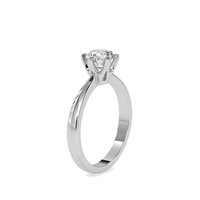 round solitaire lab-grown diamond ring in white gold