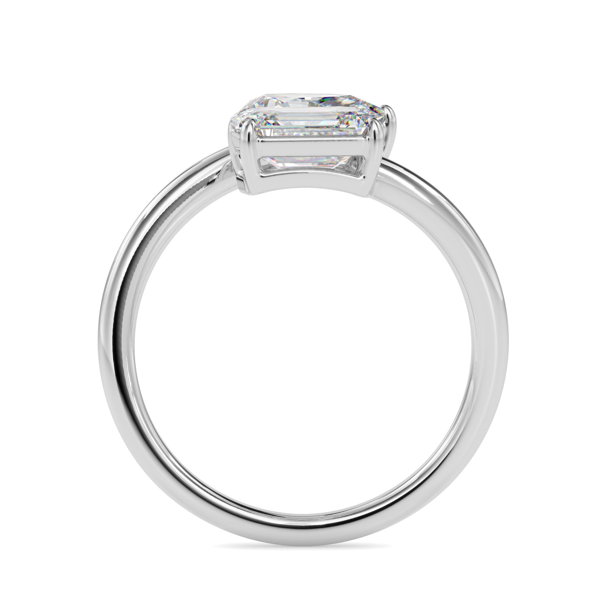 emerald and pear toi et moi lab-grown diamond ring in white gold