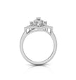 Geometric Round Cut Lab-Grown Diamond White Gold Ring