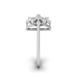 geometric floral diamond ring in white gold