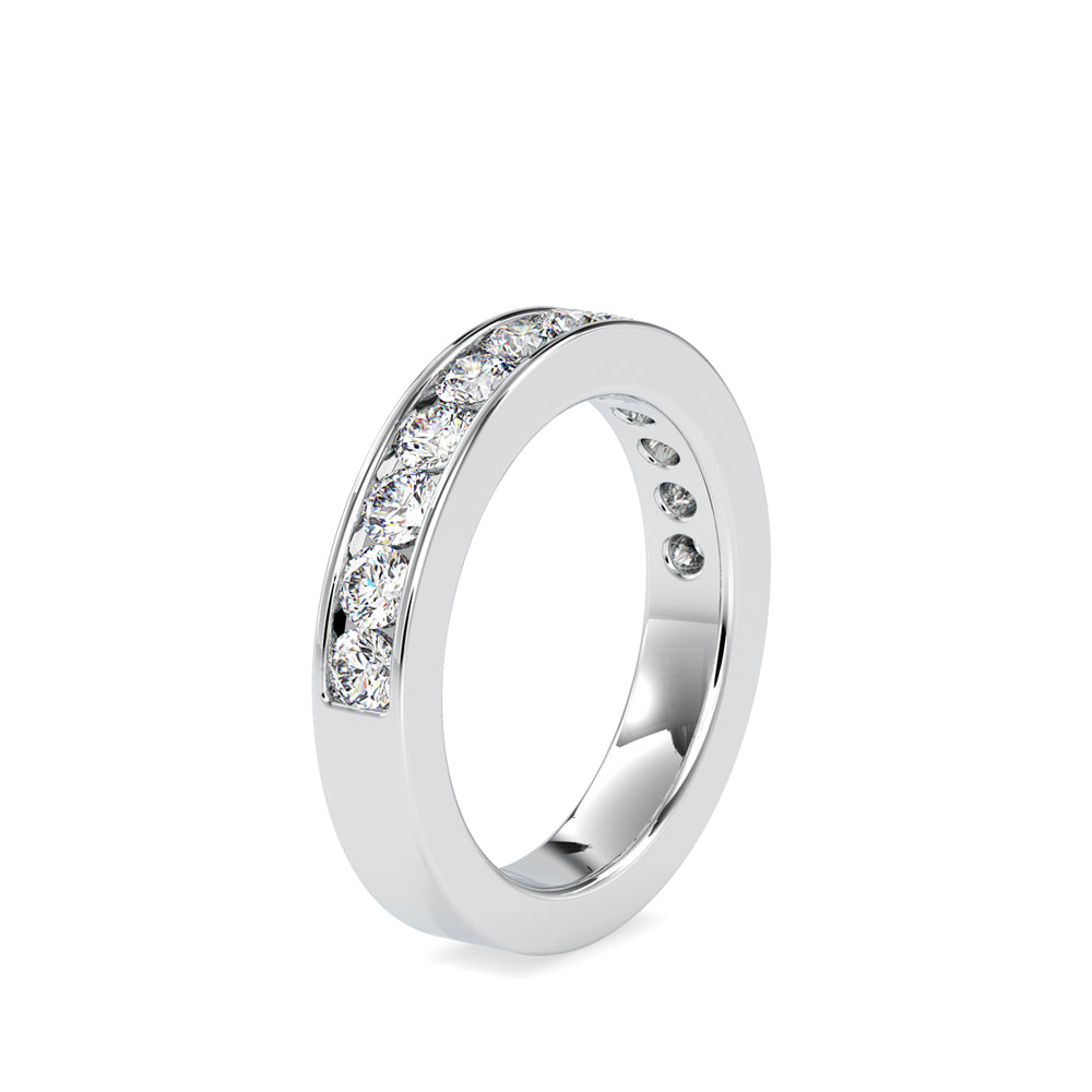 channel set half eternity lab-grown diamond ring in white gold