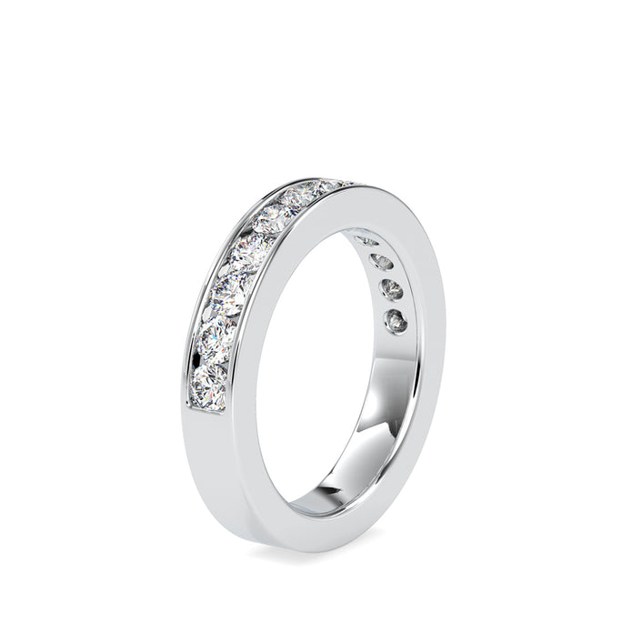 channel set half eternity lab-grown diamond ring in white gold