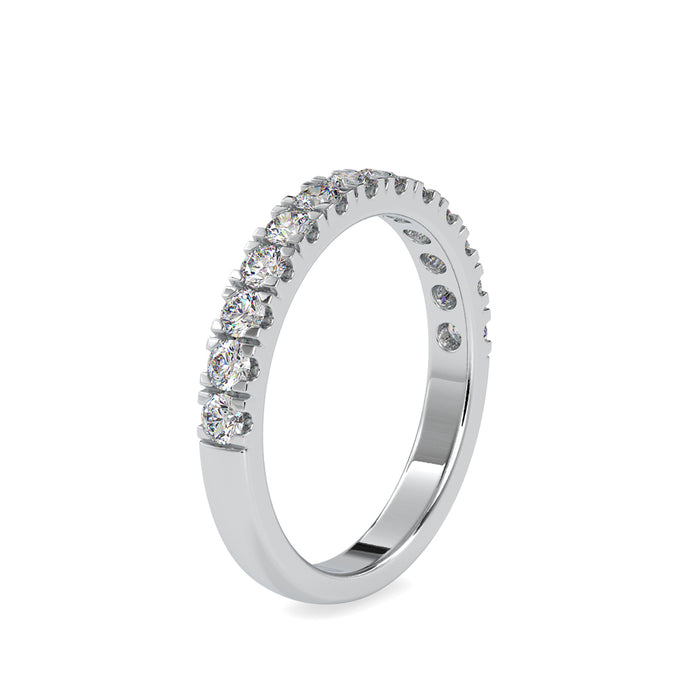 pave half eternity lab-grown diamond ring in white gold