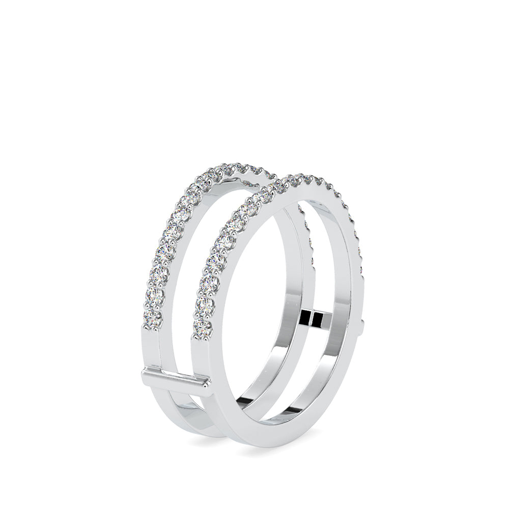 pave half eternity lab-grown diamond ring in white gold