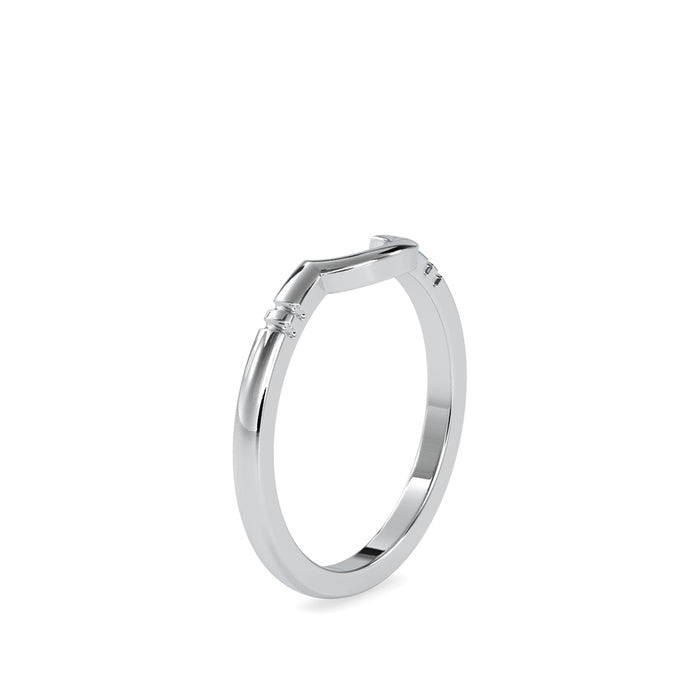 half moon shape white gold band