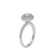 cushion halo lab-grown diamond ring in white gold