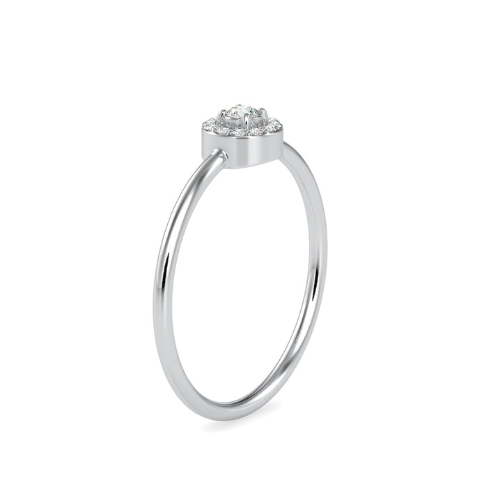 round halo lab-grown diamond ring in white gold
