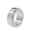 round cut bezel set lab-grown diamond ring in white gold
