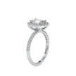 emerald halo lab-grown diamond ring in white gold