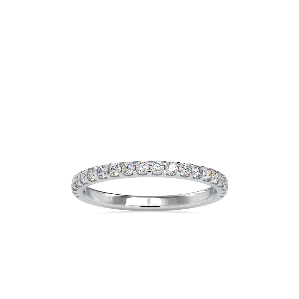 pavé half eternity lab-grown diamond ring in white gold