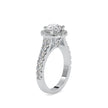 round halo lab-grown diamond ring in white gold