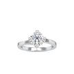 round cut solitaire lab-grown diamond ring in white gold
