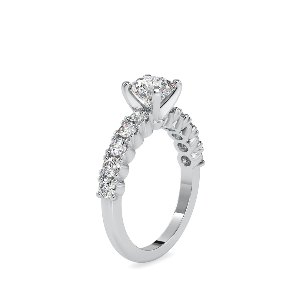 round solitaire lab-grown diamond ring in white gold