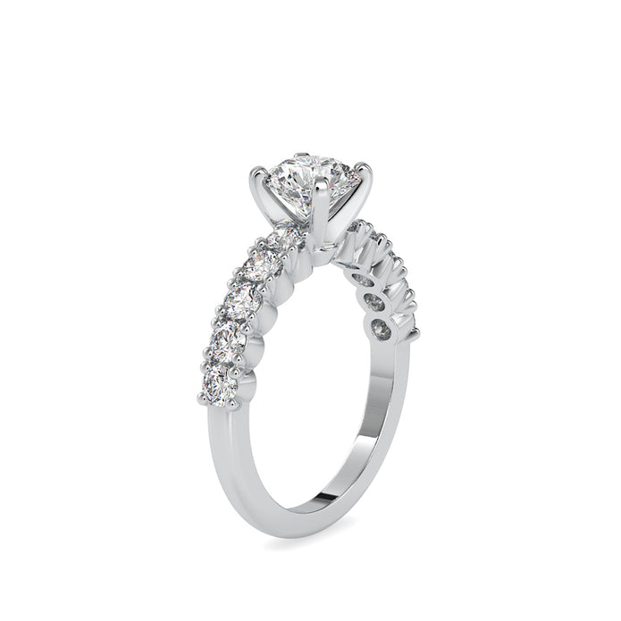 round solitaire lab-grown diamond ring in white gold