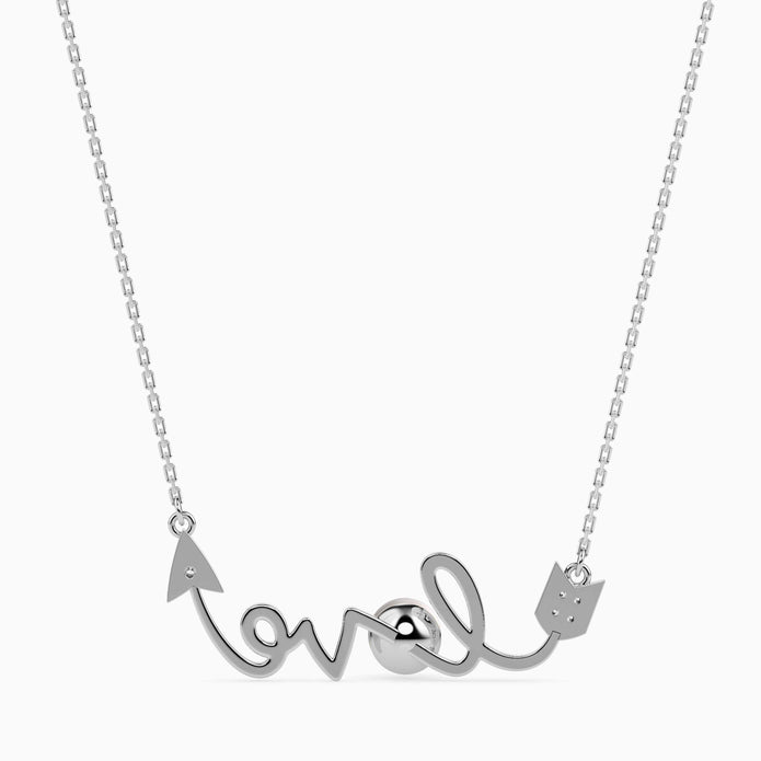 love arrow lab-grown diamond pendant necklace in white gold