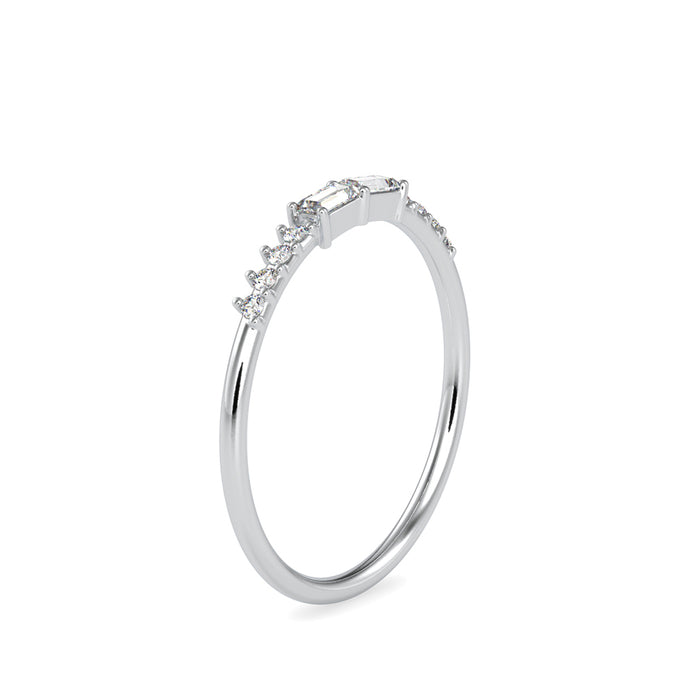 minimalist baguette diamond ring in white gold