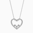 open heart diamond pendant necklace in white gold