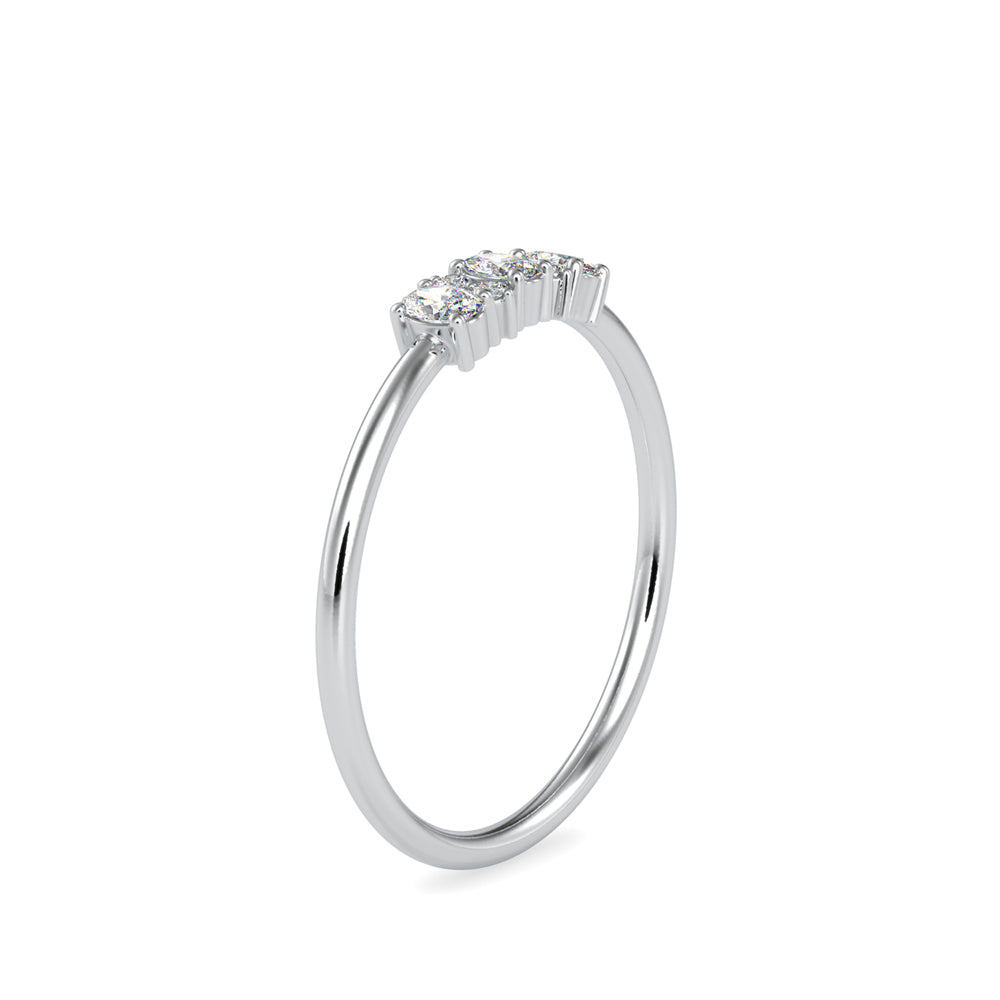 oval and round cut diamond ring in white gold
