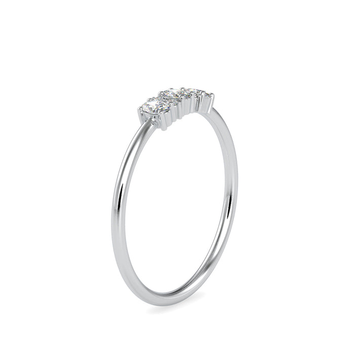 oval and round cut diamond ring in white gold