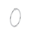 oval three stone diamond ring in white gold