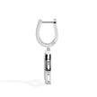 pave diamond hoop drop earrings in white gold