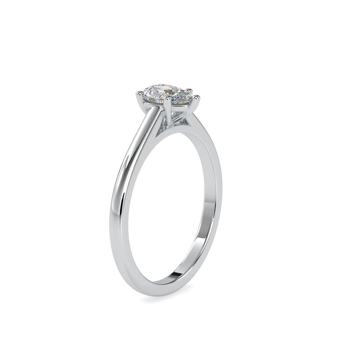 pear cut solitaire lab-grown diamond ring in white gold