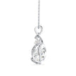 pear solitaire diamond pendant necklace in white gold